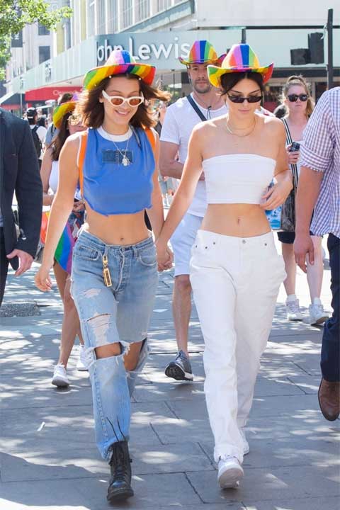 Kendall Jenner and Bella Hadid Take London’s Pride Parade in Style