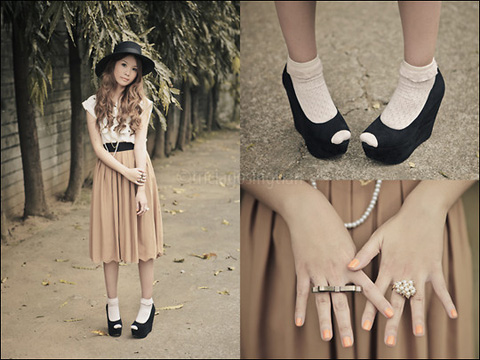 Palm the amorous feelings under., Tricia Gosingtian, Hat, Forever21, Sheer button-down top, Madewell, Skirt, H&M, Socks, H&M, Tricia Gosingtian, Philippines