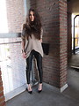 Knitted&leather, leather trousers, Weeken, jumper, H&M, pointed toe heels, Zara, Candy, Netherlands