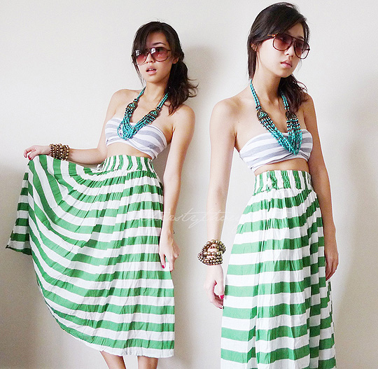 Stripe , Kryz Uy, Striped Bandeau, Forever21, Striped Skirt, Weeken, Kryz Uy, Philippines