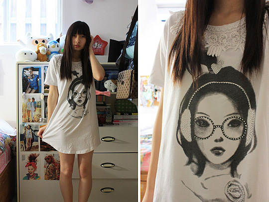 Simple girl  - Black&white girl shirt, Weeken, Kar-Yan C