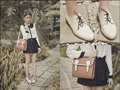 Shoes and Bag, amaazing., High-waisted pleated shorts with ribbon, Weeken, Peter pan collar sheer top, Weeken, Tricia Gosingtian, Philippines