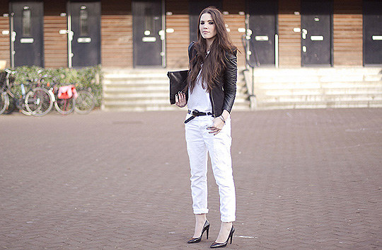 Black&white , Candy, White jeans, Weeken, Leather jacket, Vero Moda, Pointed toe heels, Zara, Candy, Netherlands