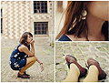 Le collant moutarde, oui oui! , Feather earrings, H&M, Vintage shoes, Weeken, Helene Trinh, France