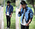 Weep little lion man, you're not as brave as you were  - Lion t shirt, Forever21, Striped hoodie, H&M, Wrist band/necklace, Weeken, Charcoal denim, Weeken, Allstars, Weeken, Denim jacket, Forever21, Peter Adrian, United States