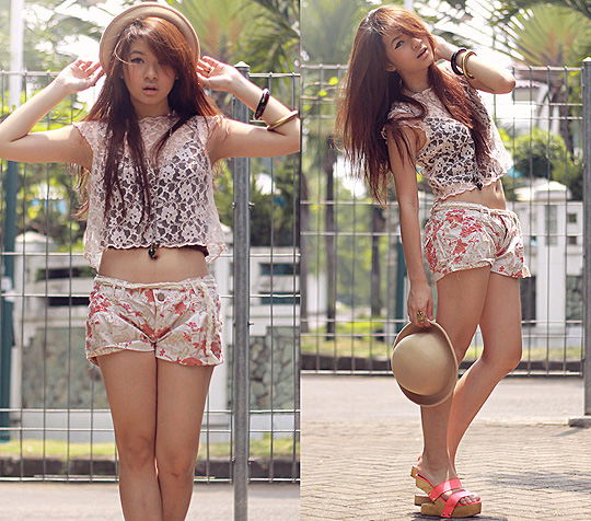 It's summer after all , Anastasia Siantar,  lace cropped top, H&M,  Shorts, Weeken, Girlfriend in pink leather, Weeken, Anastasia Siantar, Indonesia