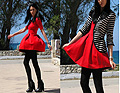 Toulips are a girl's best friend! , Red dresse, Weeken, Stripe jacket, Weeken, Shoes, H&M, Konstantina Tzagaraki, Australia