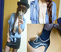 A pair of braid - Denim shirts, Zara, Sunglasses, Ray, Booty, Weeken, Asami Takata, Japan