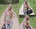 Colourful Simplicity - Neon coloured top, Zara, Studded bag, H&M, Yellow Necklace, H&M, Faustine Lara, Germany