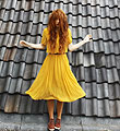 Yellow yearning - Dress, Weeken, Tights, H&M, Belt, Weeken, Nadia Esra, Netherlands