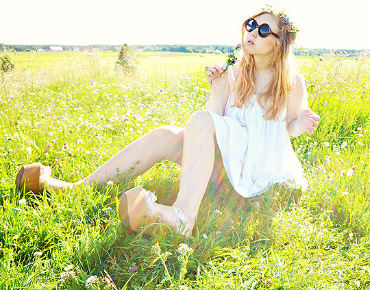 Midsummer Fields - Flower Crown, Weeken, Sunglasses, Weeken, Dress, Weeken, Platform Shoes, Weeken, Amanda Brohman