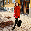 Red/black - Sweater, H&M, Bag, Weeken, Pants, Zara, Carolina Engman, Sweden
