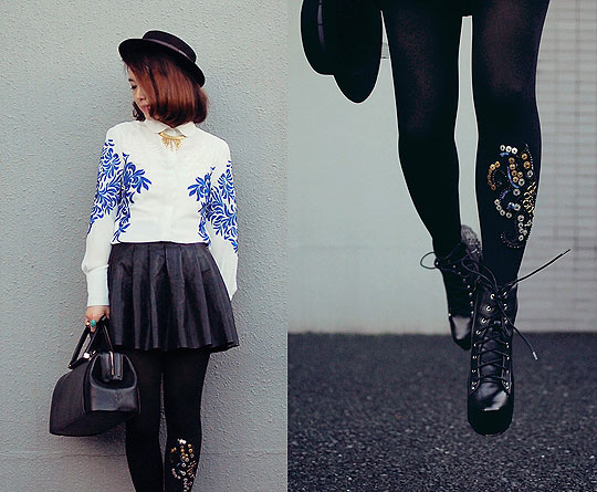 Amazing embroidery shirt & tights - Boots, Weeken, Tigths, Weeken, Bags, Weeken, Shirts, Weeken, Skirts, Weeken, Shan Shan
