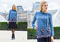 Embroidered blouse at the Pyramide du Louvre, Embroidered blouse, Weeken, Knee lenght skirt, Weeken, Eleonora, Italy