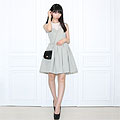 Gray Dress, Gray Dress, Weeken, Black Shoulder Bag, Weeken, Heels, Weeken, Otto Lillian, Japan