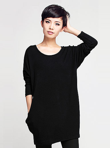 Autumn round neck long-sleeved sweater loose minimalist
