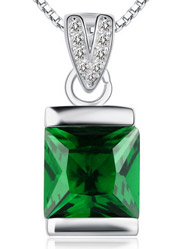 National Wind 925 sterling silver pendant Emerald crystal necklace accessories