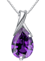 Sterling Silver Pendants Fashion Amethyst High - end Necklace