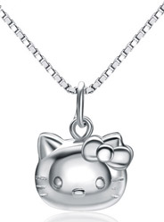 Cute Hello Kitty Girls Pendant in Sterling Silver