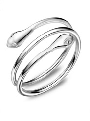 S925 sterling silver creative snake multi-ring ring