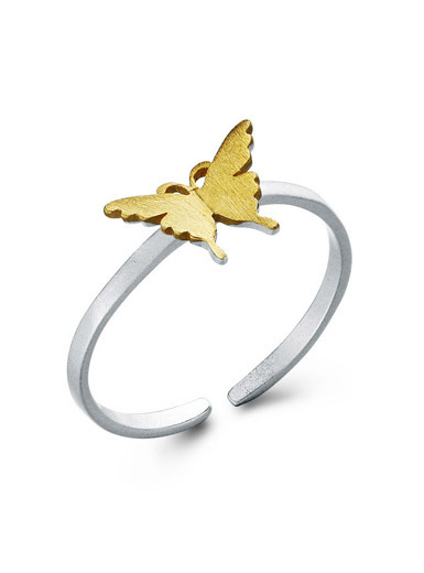 925 sterling silver creative butterfly opening ring