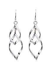925 sterling silver tassel fringed double earrings