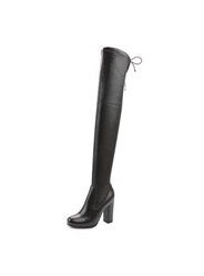 The new fall and winter long heel thick knee with knee stretch boots