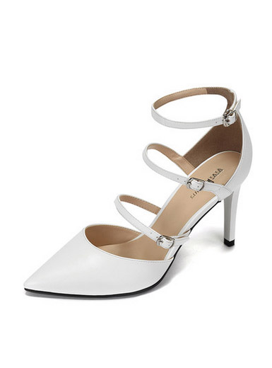Daphne spring and summer simple thin temperament pointed word buckle with ultra-high heel shoes