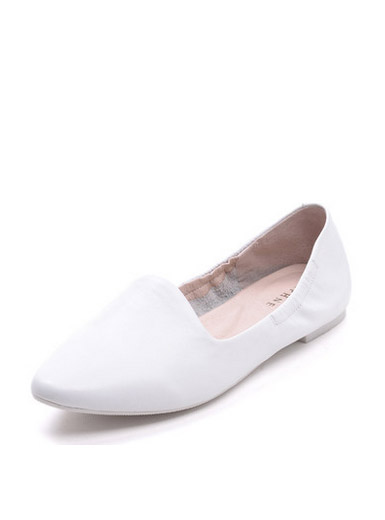 Daphne new low-heeled round leather flat-bottomed shoes
