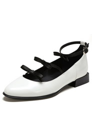 Daphne Wang also cooperation leisure low heels elegant bow pointed word buckle single shoes