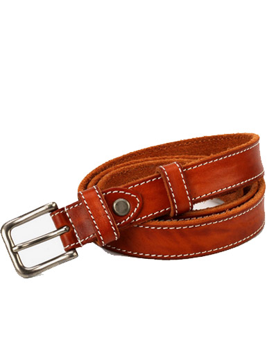 Thick line of steel buckle leather casual wild lady belt