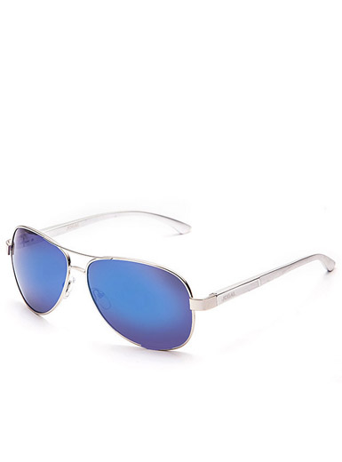 Classic men's metal mirror frame polarized sunglasses